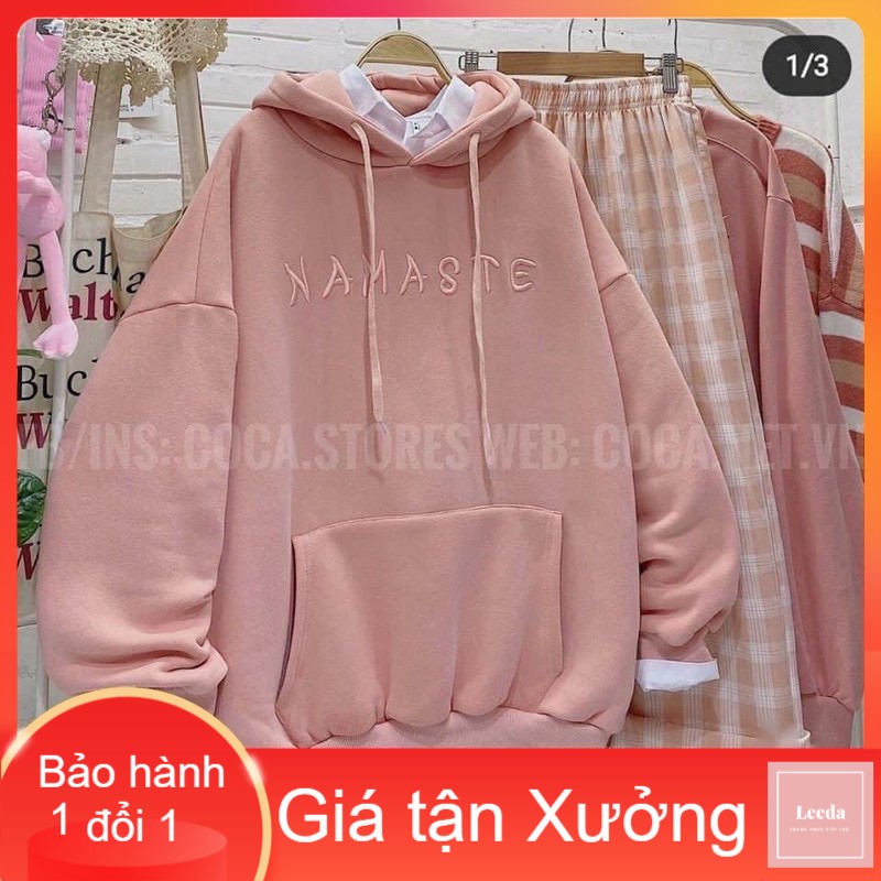 Áo hoodie NAMASTE , áo thun nam nữ, áo thun dài tay, sét bộ mặc ở nhà - LEEDA MODY