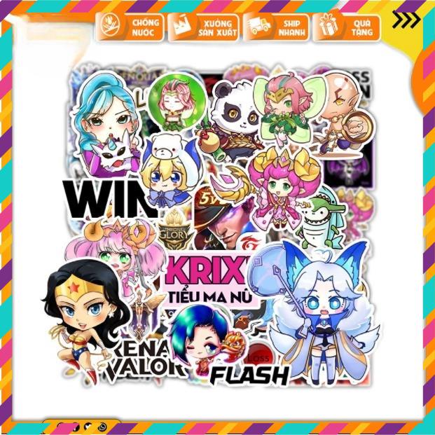 Sticker Liên Quân Mobile, Dán Nón Bảo Hiêm, Điện Thoại, Laptop, Chống Nước, Chống Bay Màu