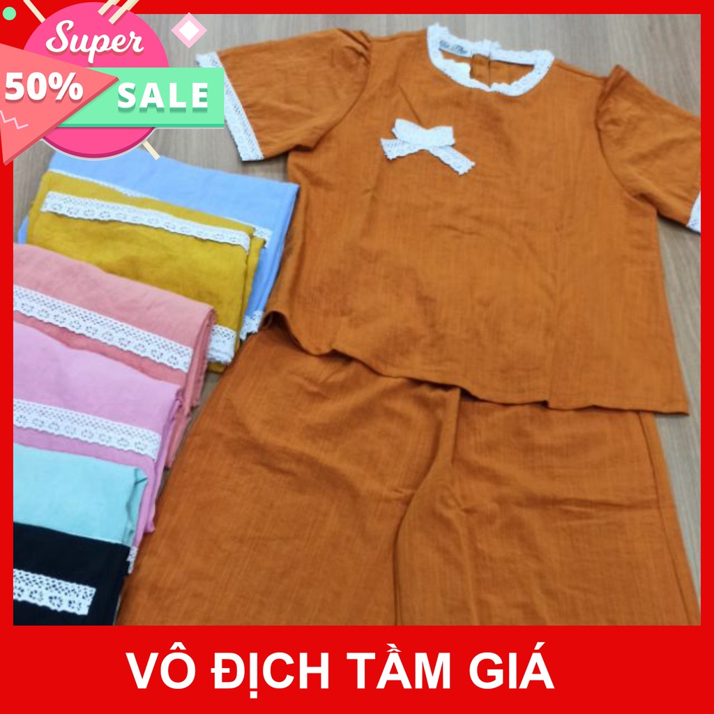 <HOT> sp Set Đồ Bộ Mặc Nhà Phối Ren - Vải Lụa Tuyết Cao Cấp - Vải Dày Dặn - 8 Màu - Form Quần Ống Rộng Sang Chảnh | BigBuy360 - bigbuy360.vn