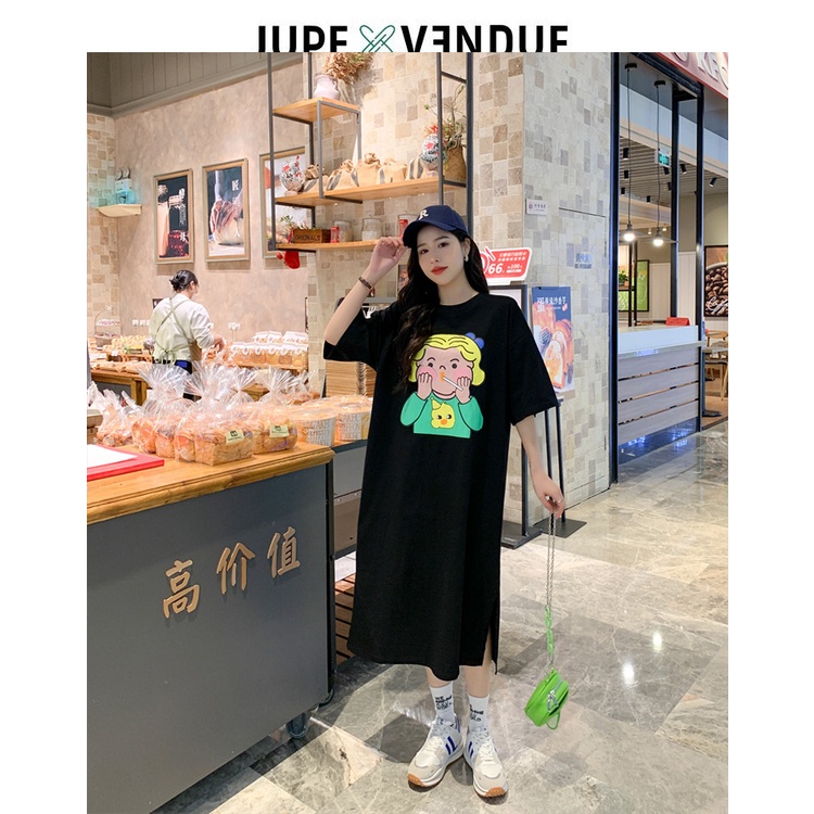 Váy Suông Đầm Suông In Hình Cô Bé Yêu Kẹo From Rộng Dáng Dài Tới 75kg Hot Trending TTDS0315