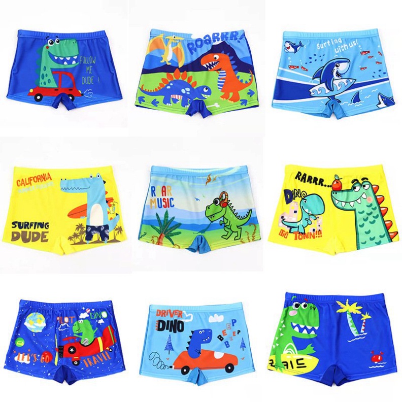 Quần bơi bé trai  LUHAZO đi du lịch đi biển đồ bơi bé trai cao cấp hình ngộ nghĩnh hoạ tiết xinh xắn hình khủng long