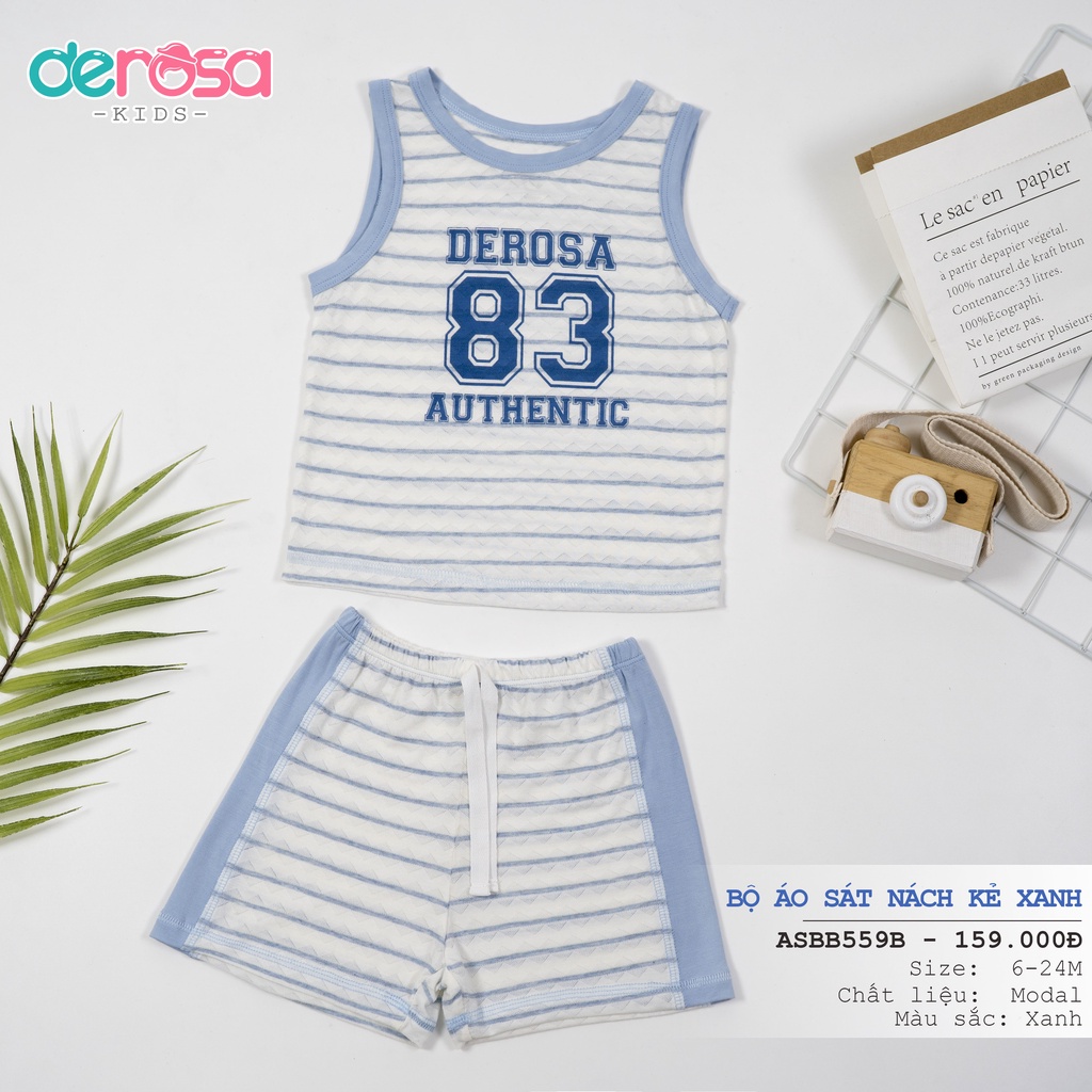 Bộ quần áo cho bé DEROSA KIDS đồ bộ sát nách bé trai và bé gái cho bé 3-24 tháng 416-417-544-559