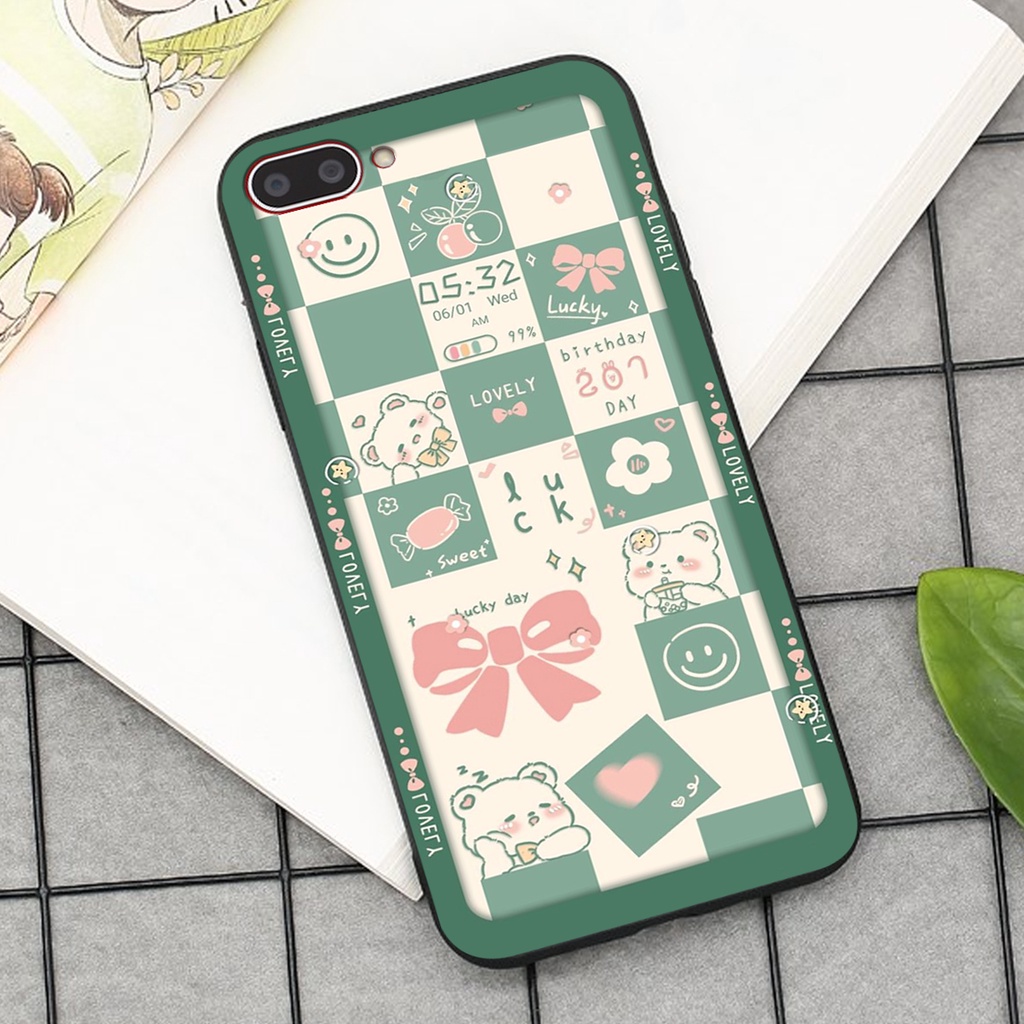Ốp lưng Oppo A3S / A1K / A5 2018 /REALME C1/C2 in hình cao cấp mẫu kẻ vuông,mikenbe@r siêu hot