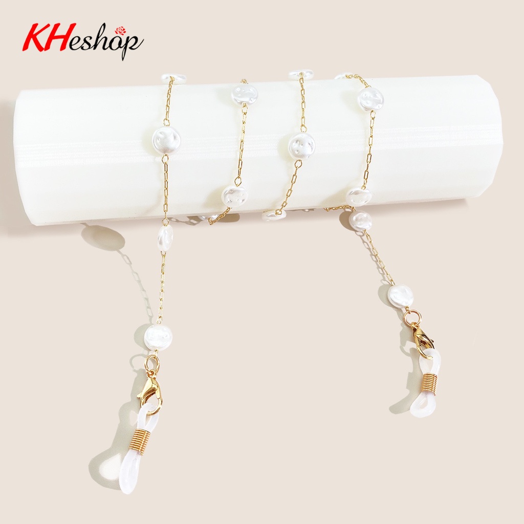 Dây Chuỗi hạt Ngọc 8*3mm đeo kính, khẩu trang siêu tiện lợi, Phong cách Retro cổ đại, mã Y6028