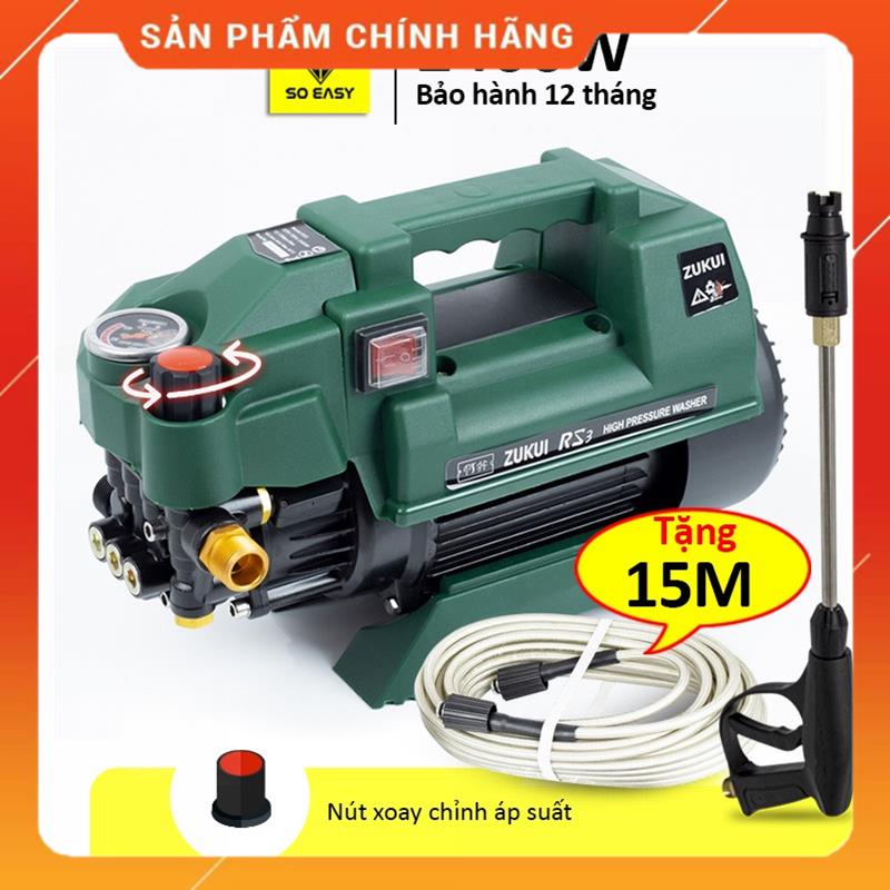 Máy rửa xe gia đình công suất mạnh 2400W, may rua xe mi ni, ống bơm nước 15m, vòi bơm áp lực cao C0007RS3 MSP48526