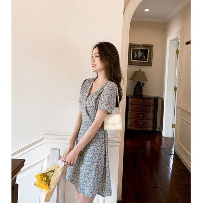 Váy voan tơ cao cấp bèo tiểu thư, đầm nữ cổ bèo màu be Emmei -v127 | BigBuy360 - bigbuy360.vn