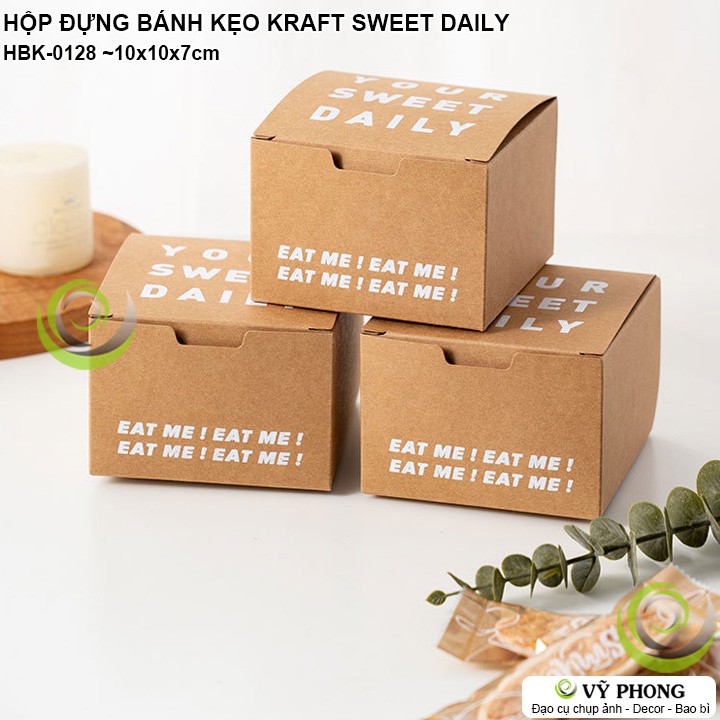 HỘP GIẤY CRAFT ĐỰNG BÁNH KẸO QUÀ TẶNG CÁC DỊP LỄ TẾT SINH NHẬT YOUR SWEET DAILY PHONG CÁCH ĐƠN GIẢN HBK-0128