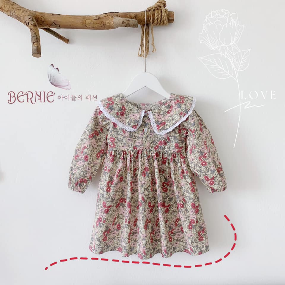 Váy thô hàn bèo ngực phối ren