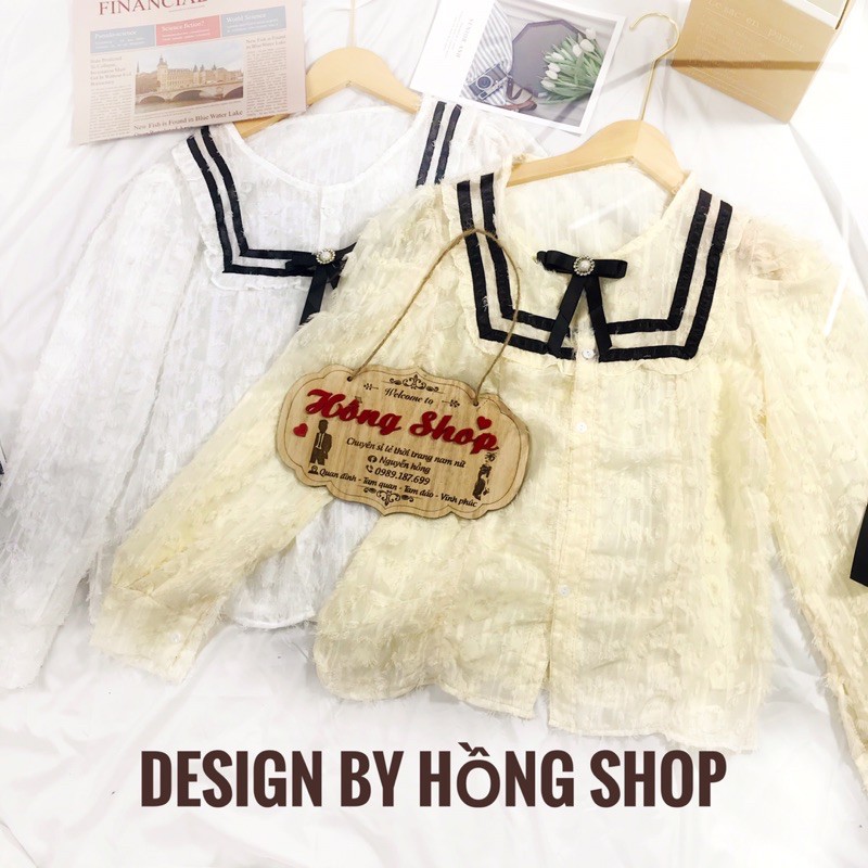 Áo sơ mi tiêu thư cổ nơ dài tay | BigBuy360 - bigbuy360.vn