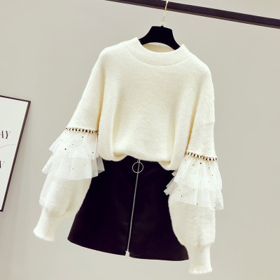 Áo len nữ đẹp, Áo len nữ dáng rộng, Theo ren ống tay nữ tính | BigBuy360 - bigbuy360.vn