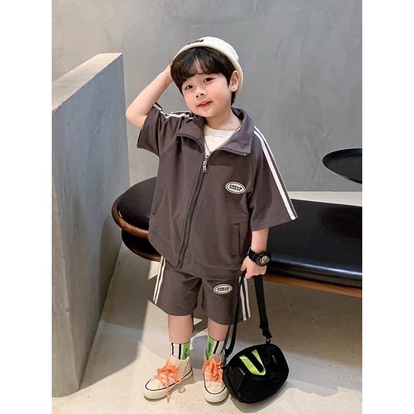 Quần áo bé trai, set bộ thể thao Quảng Châu cho bé trai cao cấp, bộ thể thao bé trai chất thấm hút mồ hôi cho bé