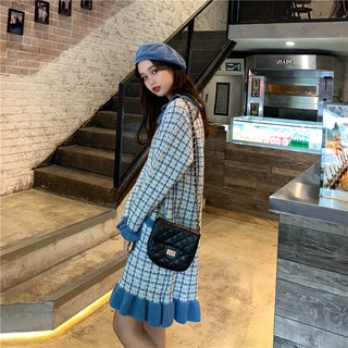 Váy len caro nhún bèo ulzzang ( có ảnh thật + clip )