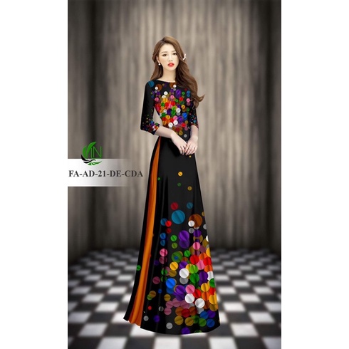 Vải may áo dài in 3D xinh.Có clip vải thật