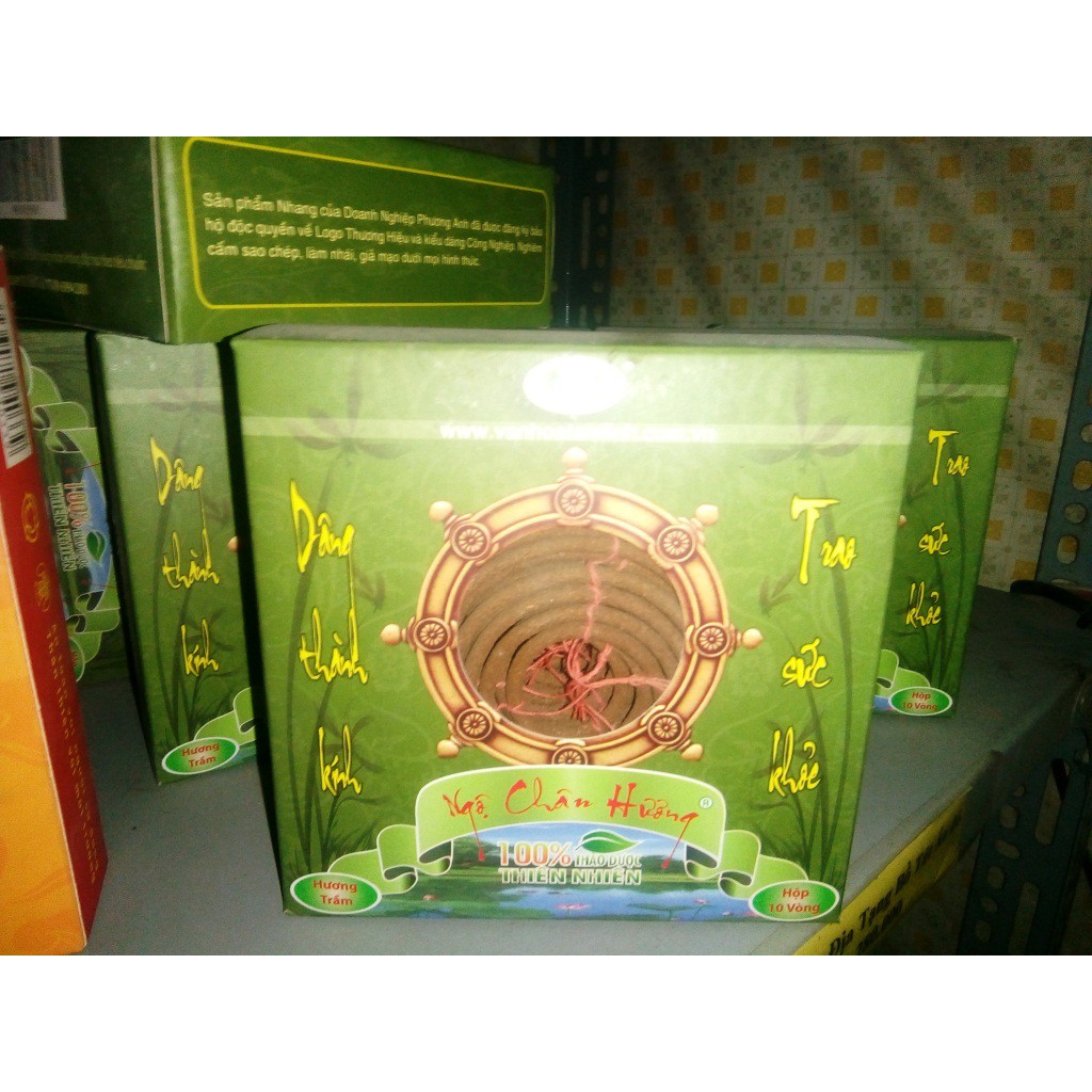 Hương vòng thảo dược Ngộ Chân hương (Hương sạch không hóa chất) - Hộp 10 vòng loại to