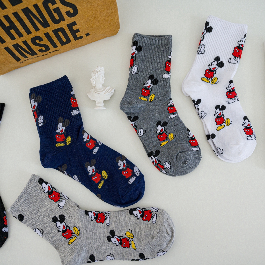 Vớ Cotton Họa Tiết Hoạt Hình Phong Cách Hàn Quốc Cho Nam Và Nữ