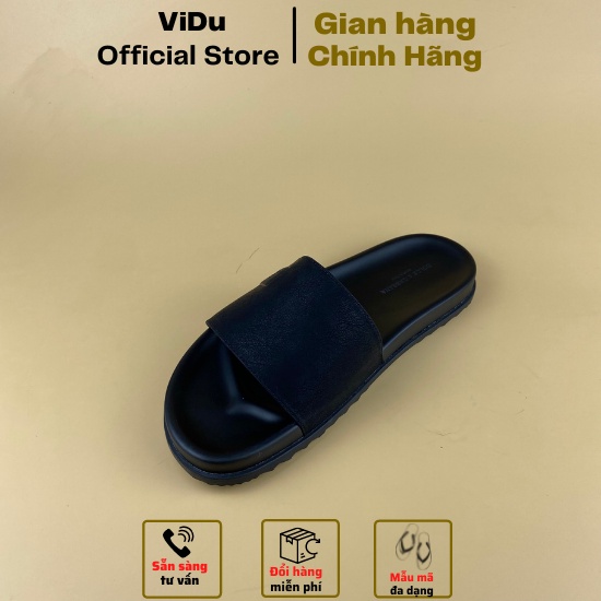 Dép nam thời trang D&amp;G đen ViDu 8809 đơn giản, trẻ trung