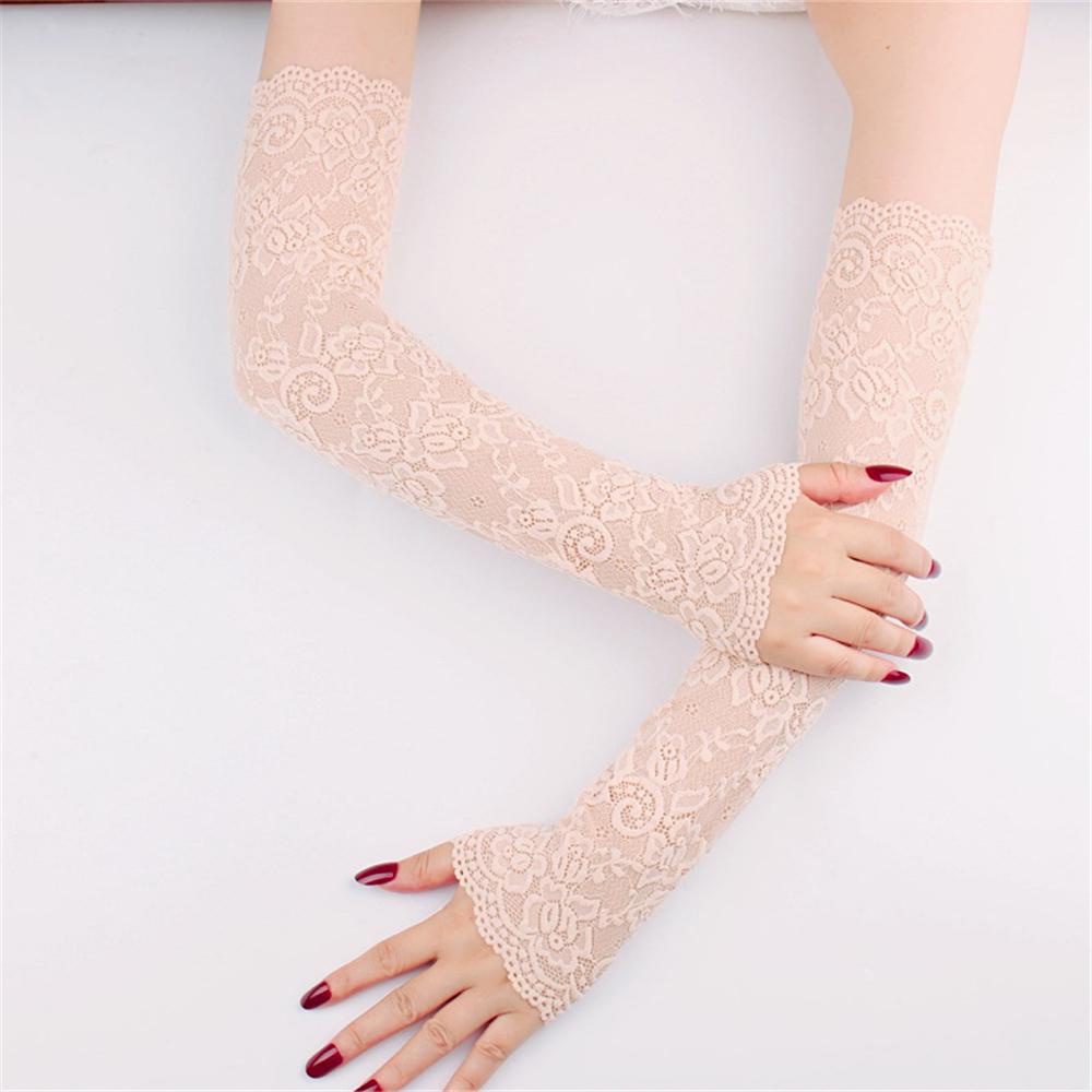 SUYO 1 Đôi Găng Tay Ren Bảo Vệ Cánh Tay Chống Tia UV
