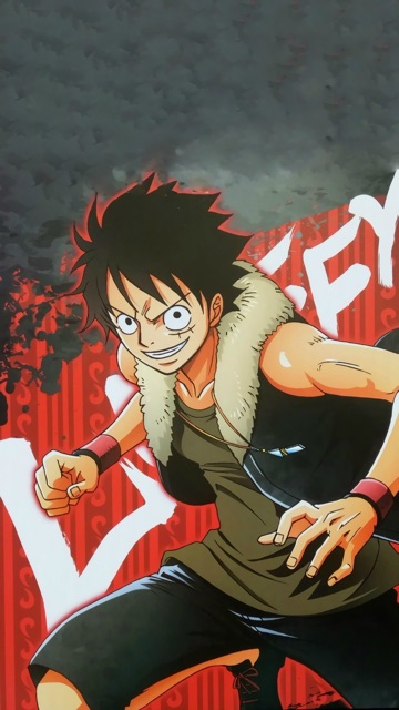 Poster Lufy ONE piece khổ a4 1-5 tấm đề can bóc dán