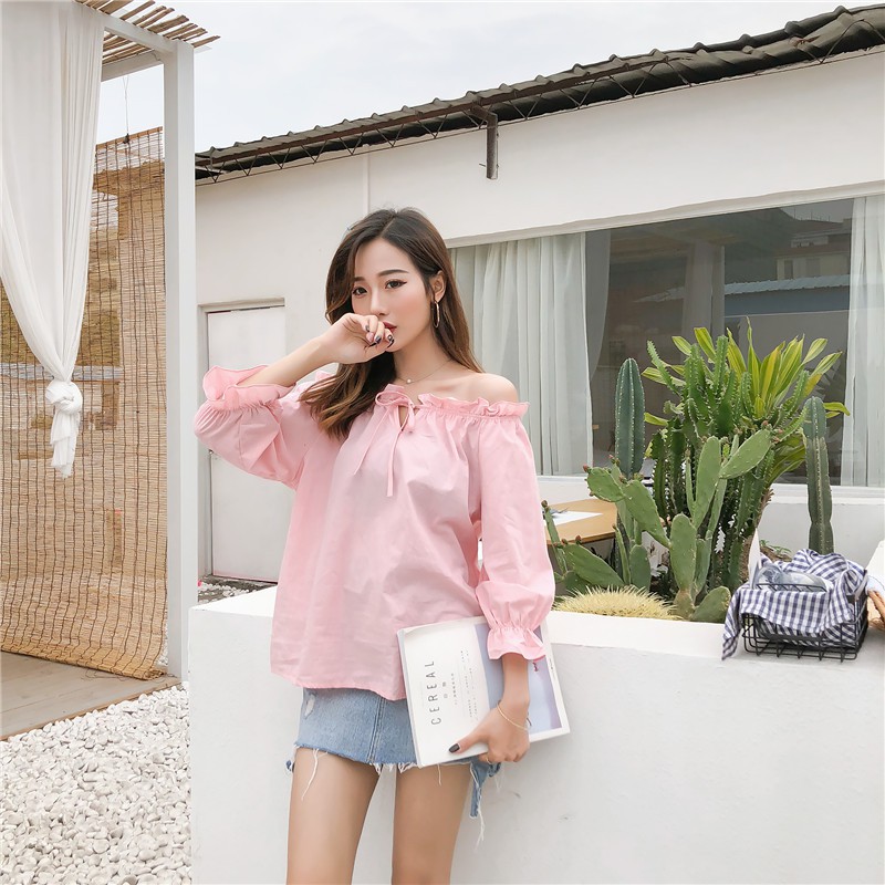 Nhập WAMS85 hoàn 25k xu đơn 150k_[Hàng có sẵn]Áo kiểu, áo sơ mi nữ tay dài Ulzzang Quảng Châu AS10hh
