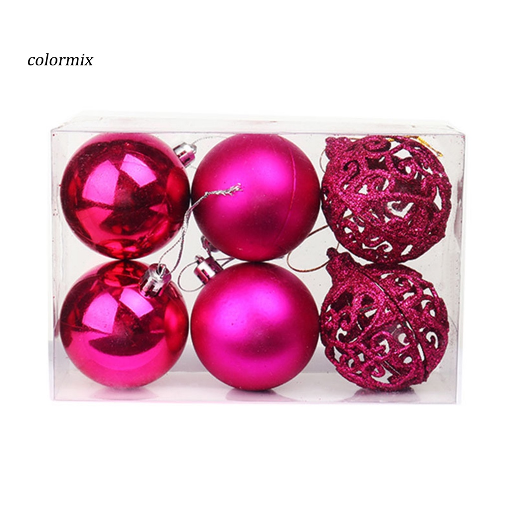 Set 6 Trái Châu Trang Trí Cây Thông Noel Kích Thước 6cm / 8cm