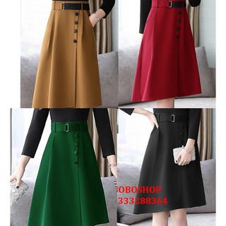 CHÂN VÁY XẾP LI PHỐI NÚT SILA