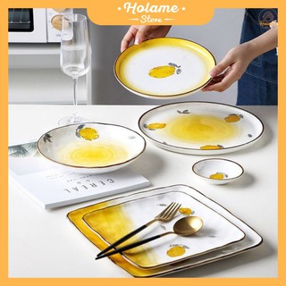 Bộ bát đĩa sứ đẹp họa tiết chanh vàng Holame