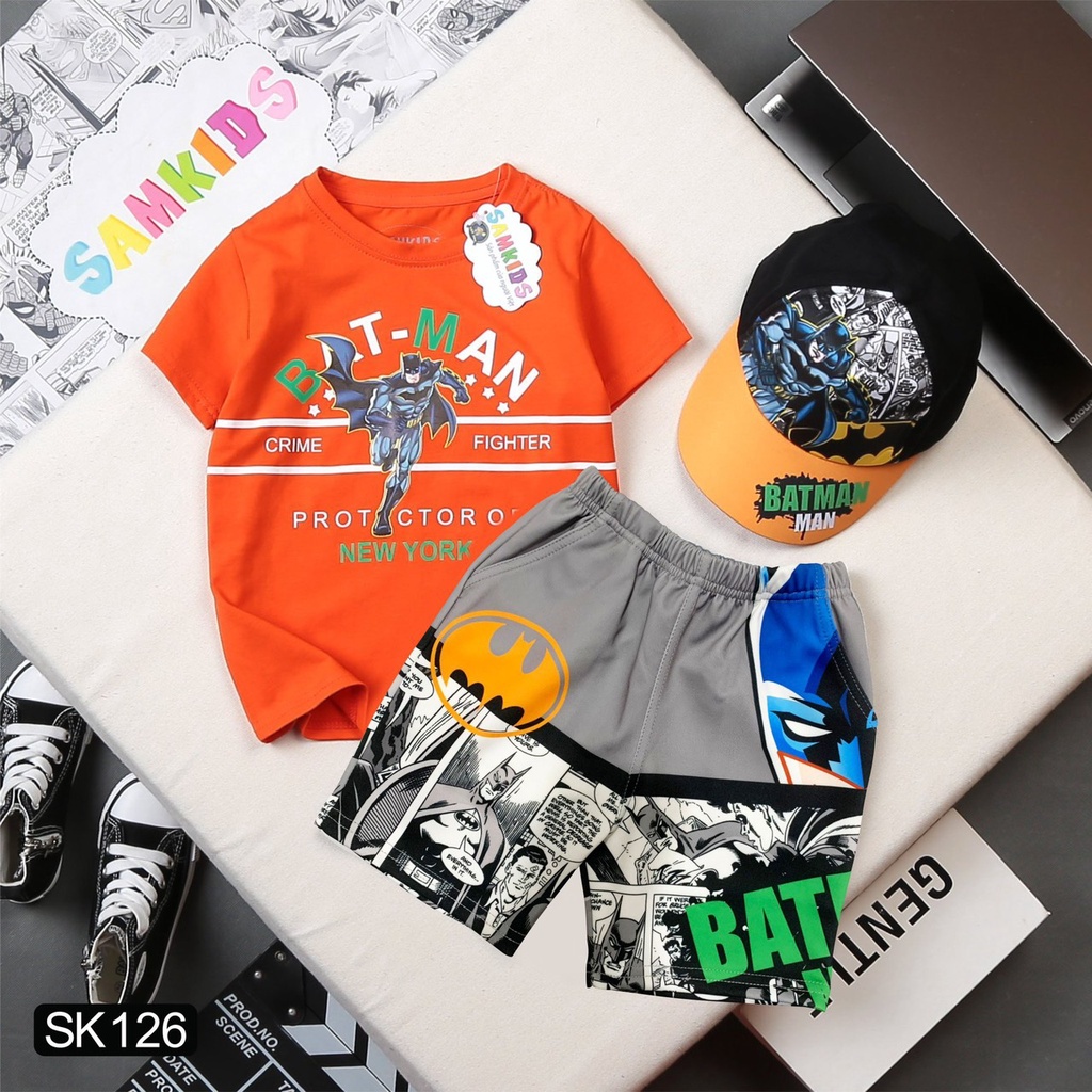 Bộ quâng áo siêu nhân kèm nón  size từ 12 đến 40kg