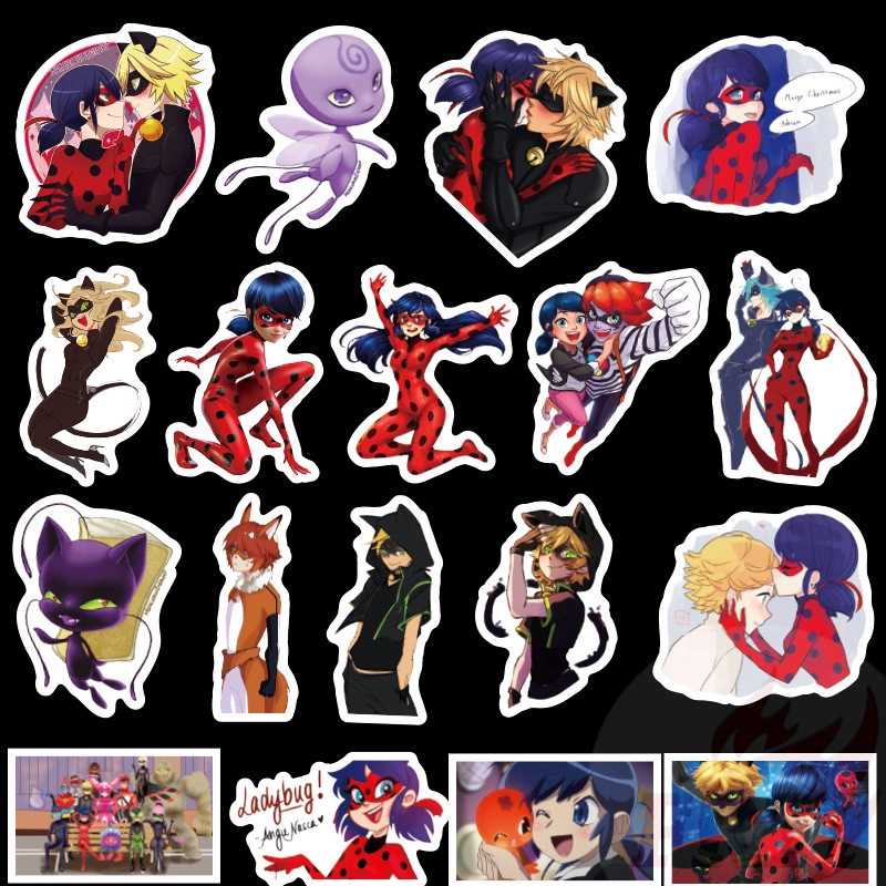 ❉ Miraculous Ladybug - Series 01 Giấy và decal dán tường ❉ 50Pcs/Set Mixed Luggage Laptop Skateboard Doodle Stickers