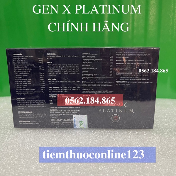 Viên uống GEN X PLATINUM  Hỗ trợ sức khoẻ sinh lý nam - hộp 24 viên