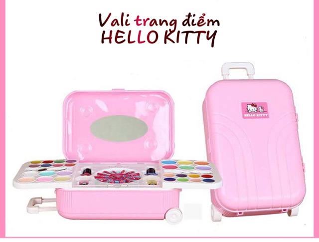 Vali đồ chơi trang điểm cho bé, có phấn, son, sơn móng tháo dễ dàng