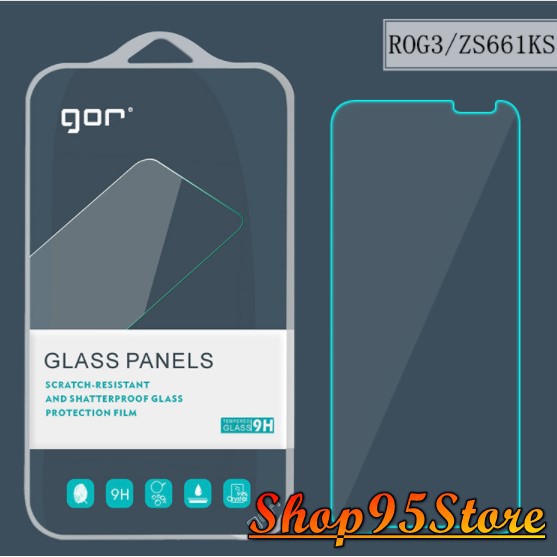 Bộ 2 kính cường lực GOR Asus Rog phone 3 , phone 2 trong suốt gần full màn