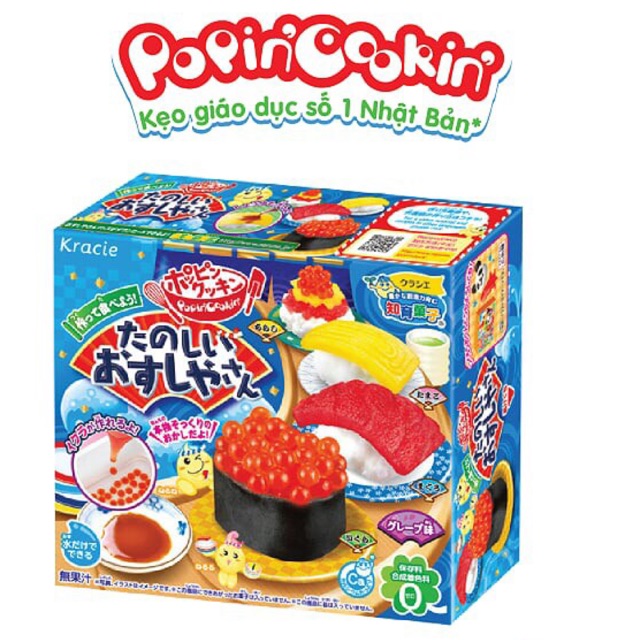 Kẹo Popin Cookin đồ chơi sáng tạo ăn được Sushi - Tanoshii Osushi Ya San chính hãng