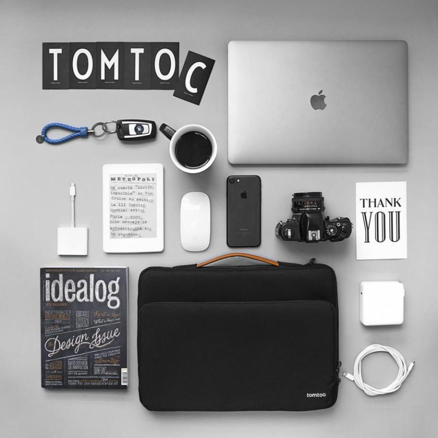 TÚI XÁCH CHỐNG SỐC TOMTOC (USA) BRIEFCASE MACBOOK PRO 13/15 BLACK NEW – A14-E02H