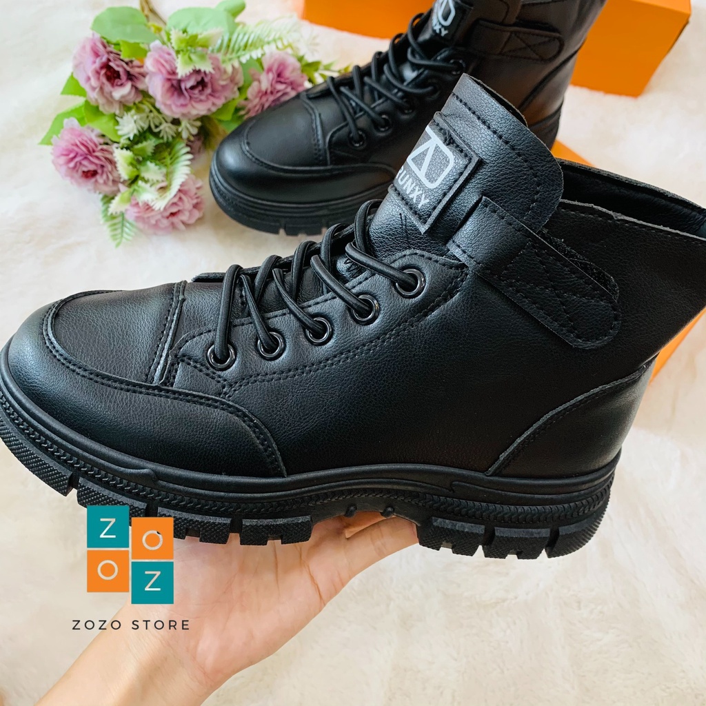 Giày boot cá tính da cao cấp hai màu đen - trắng unisex phong cách thời thượng | BigBuy360 - bigbuy360.vn