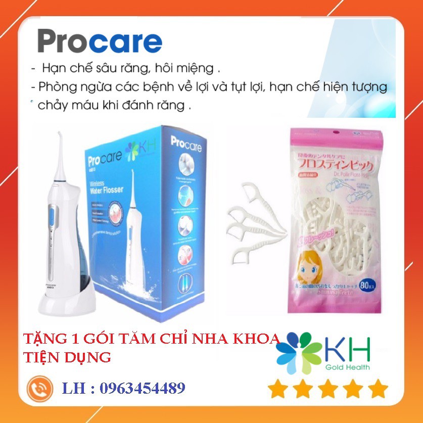 [VOUCHER + QUÀ TẶNG] Máy tăm nước cầm tay PROCARE KHD13 Tặng kèm hộp đựng máy