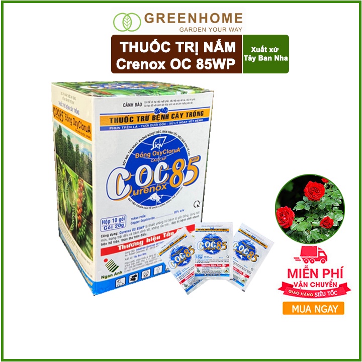 Chế phẩm trị nấm Coc85 WP, gói 20g ,trừ thán thư, cháy lá, vàng lá, đốm lá cho hoa Hồng, Kiểng lá |Greenhome