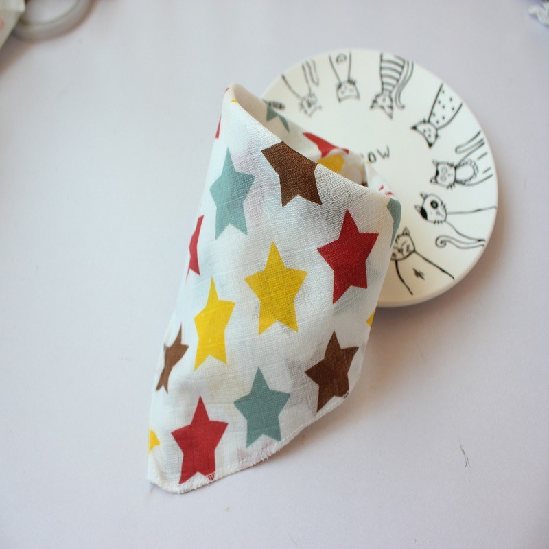 Baby Bibs Triangle Cotton Cartoon Print Bibs Feeding Acessorios