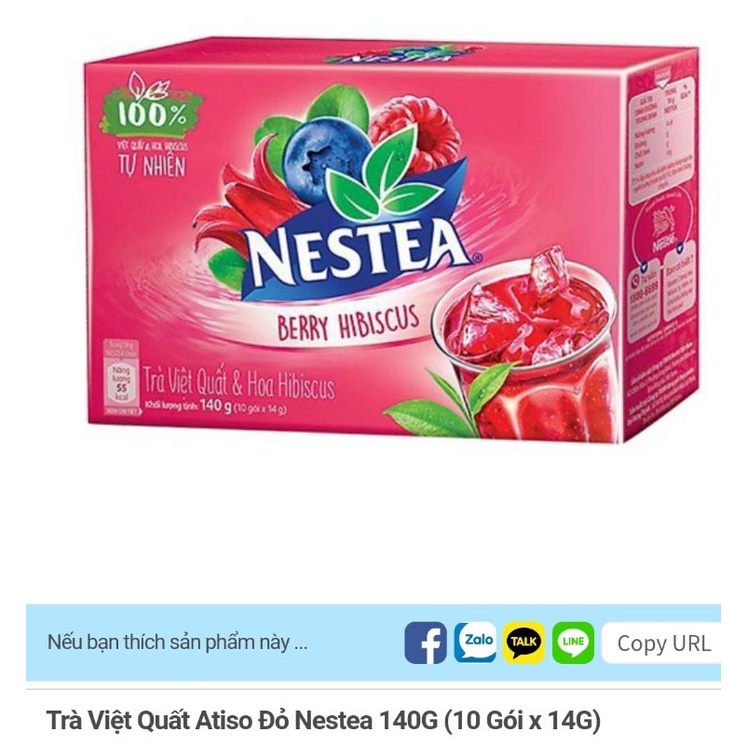 Trà Việt Quất Atiso đỏ 140g/ hoa quả 144g Nestea