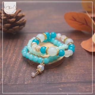 Vòng tay boho đá - loại hạt nhựa tua rua