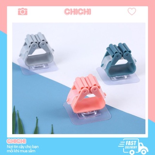 Móc Dán Tường ChiChi [SIÊU DÍNH] Kẹp Giữ Cây Lau Nhà Móc Treo Chổi Chắc Chắn Chịu Lực Tốt 6*6cm