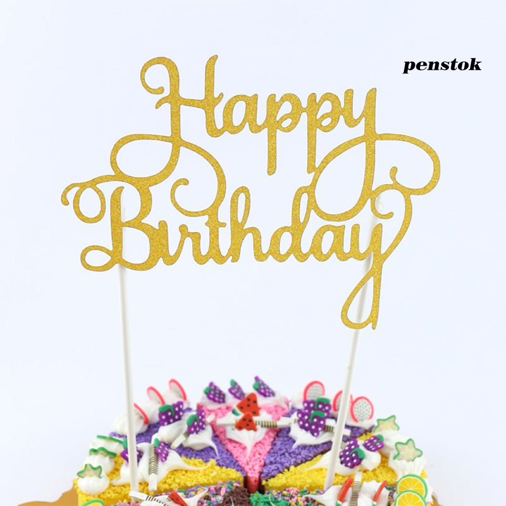 Que Chữ Happy Birthday Cắm Trang Trí Bánh Sinh Nhật Cho Bé