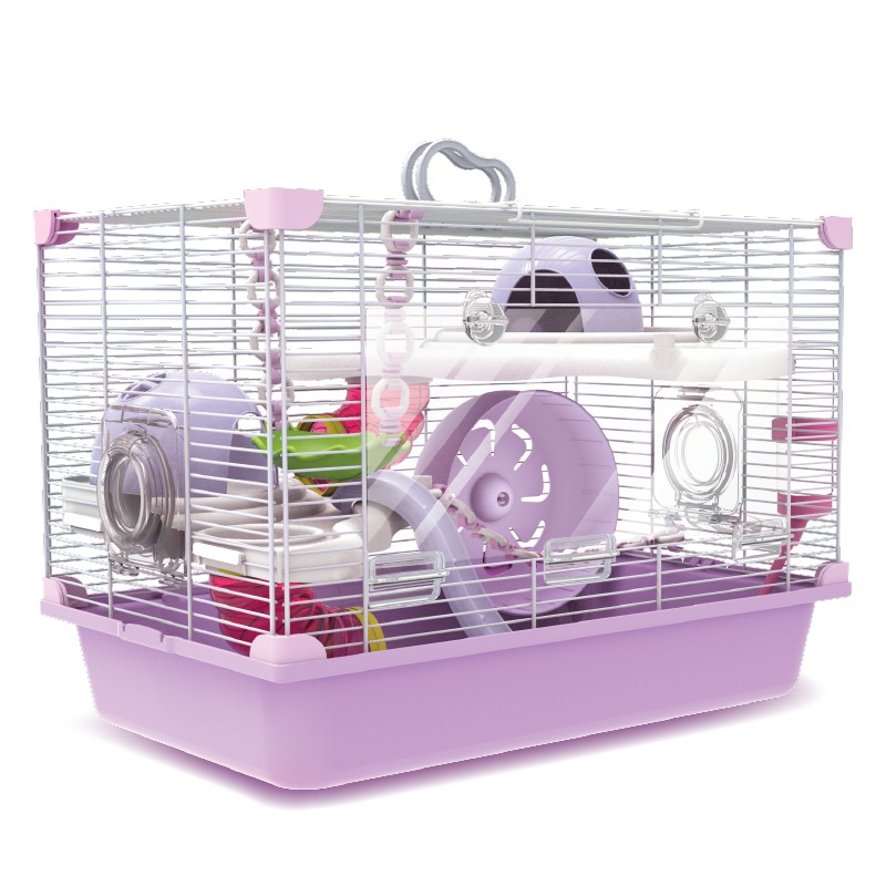 Lồng thế giới hoa oải hương 2 tầng dành cho mọi hamster