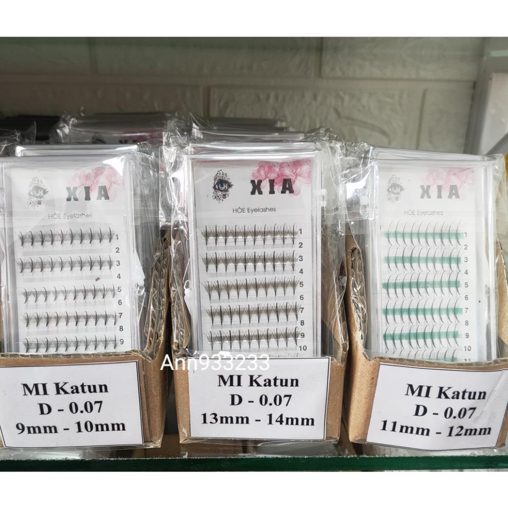 Lông mi giả chùm Katun Xia Hàn Quốc  Katun 0.07 D , mi giả độ dày 0.07, độ dài 9 - 13 mm