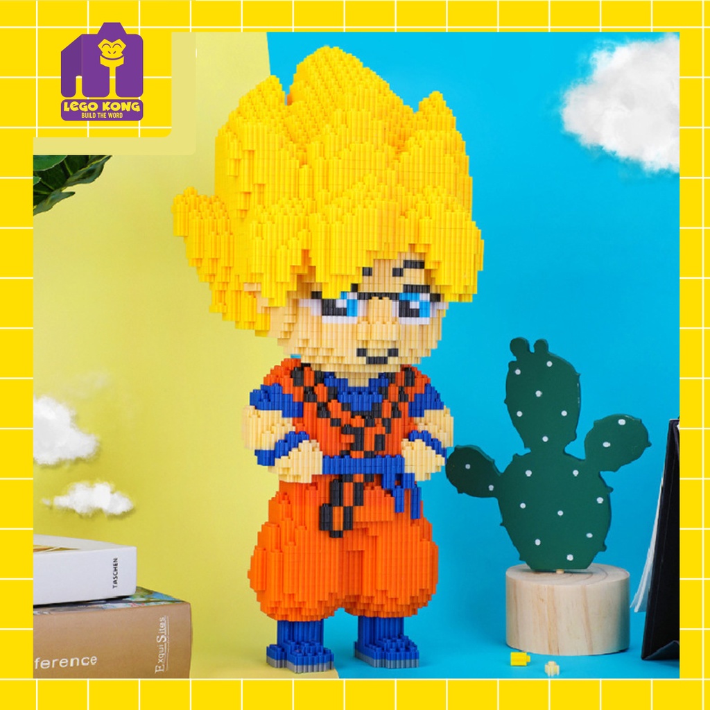 Đồ chơi lắp ráp block Goku mô hình Dragon Ball nhân vật son goku saiyan khổng lồ, lắp ghép nhựa cho bé tăng sáng tạo