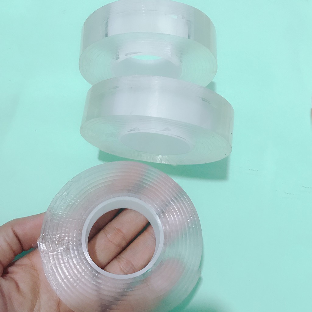 BĂNG KEO 2 MẶT TRONG SUỐT SIÊU DÍNH 1CM