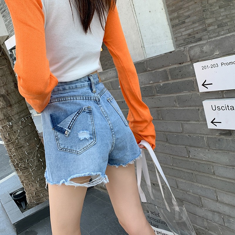 Ví DaDu Nữ Kiểu Dáng Thời Trang Sang Trọng  Quần Short Jean Lưng Cao ThờI Trang Cho Nữ