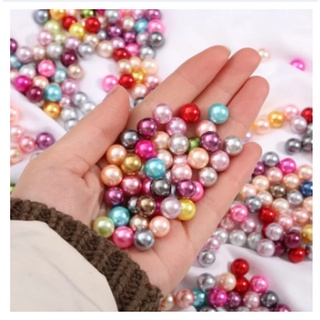 Gói 10gr hạt cườm, hạt ngọc không lỗ 6mm, màu hồng, handmade hạt nhựa đính kết quần áo