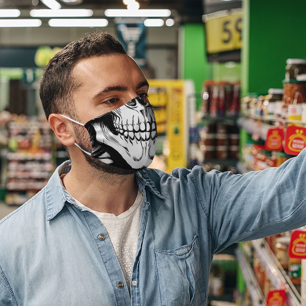 Khẩu Trang In Hình  Skulls_25 SoInk Vải Cotton 100%, Kháng Khuẩn, Có Thể Giặt Và Tái Sử Dụng Dành cho Nam Nữ