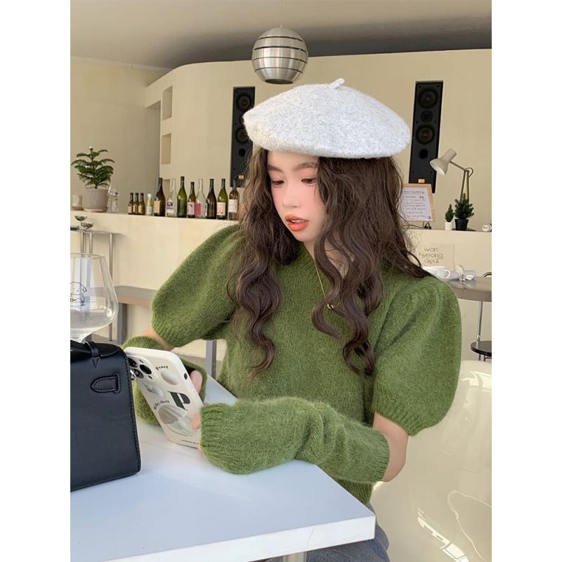 Hàng Mới Về Áo Sweater Dệt Kim Cổ Tròn Dáng Rộng Thời Trang Mùa Xuân