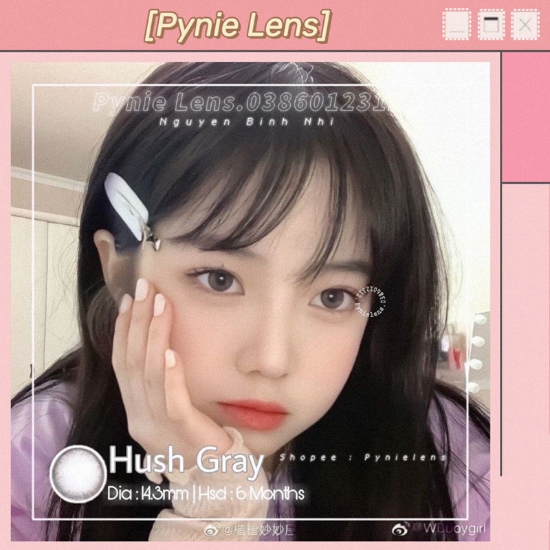 ✨ Lens Hush - xám trà viền mỏng nhẹ tự nhiên | Pynie lens ✨
